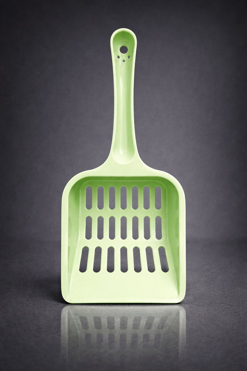 iCARE Cat Litter Scoop, Green, 20 x 9 cm – Slotted Design for Easy Sifting - Image 1